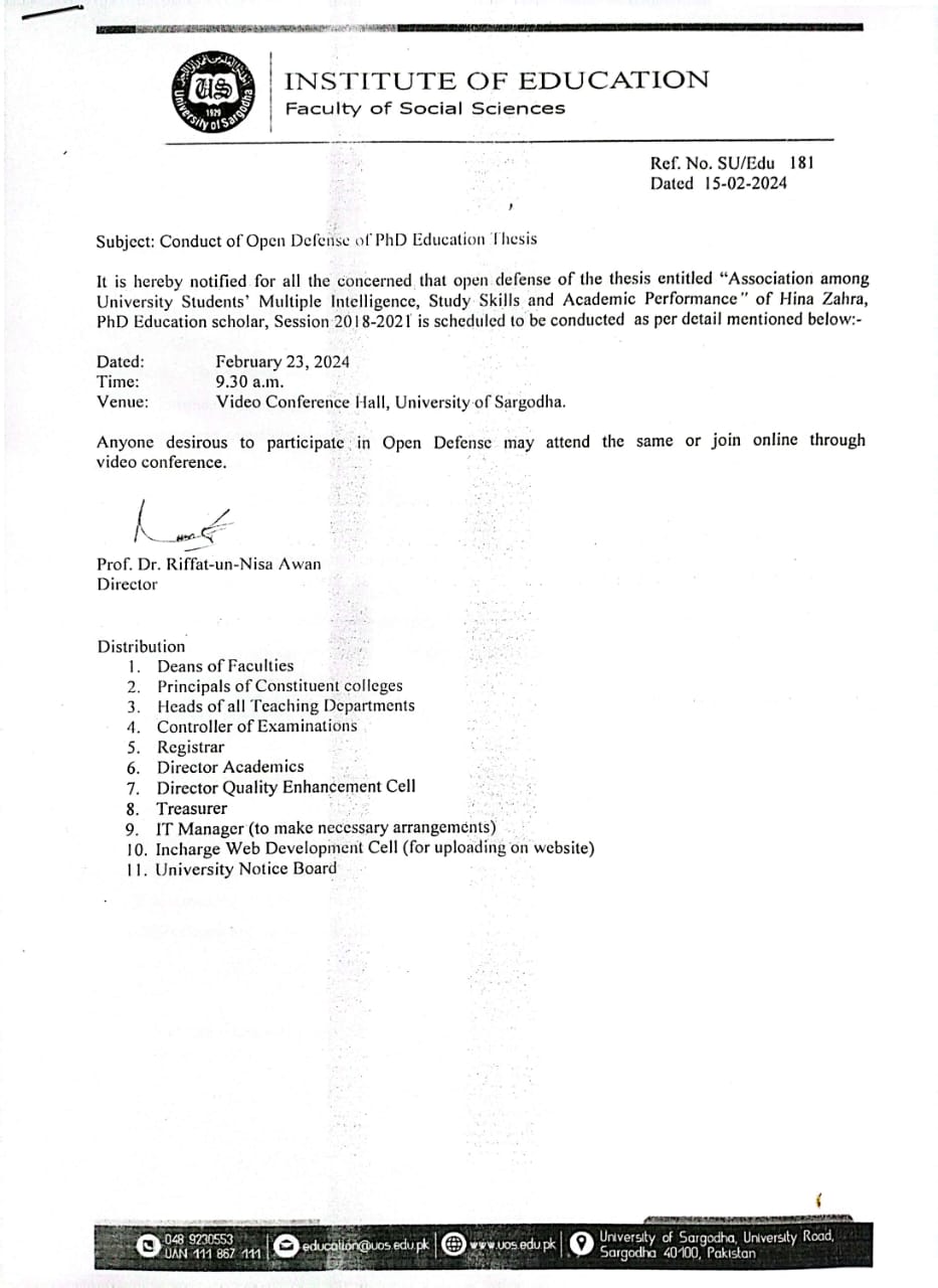 Open Defense of PhD Education Thesis (Education)