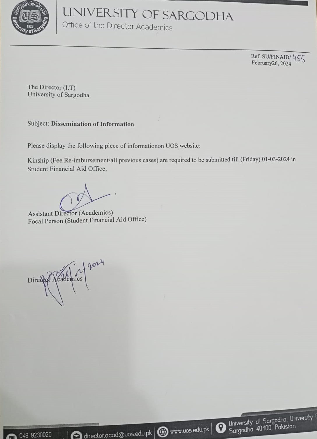 Kinship Form Submission Notification