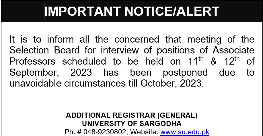 Important Notice/Alert